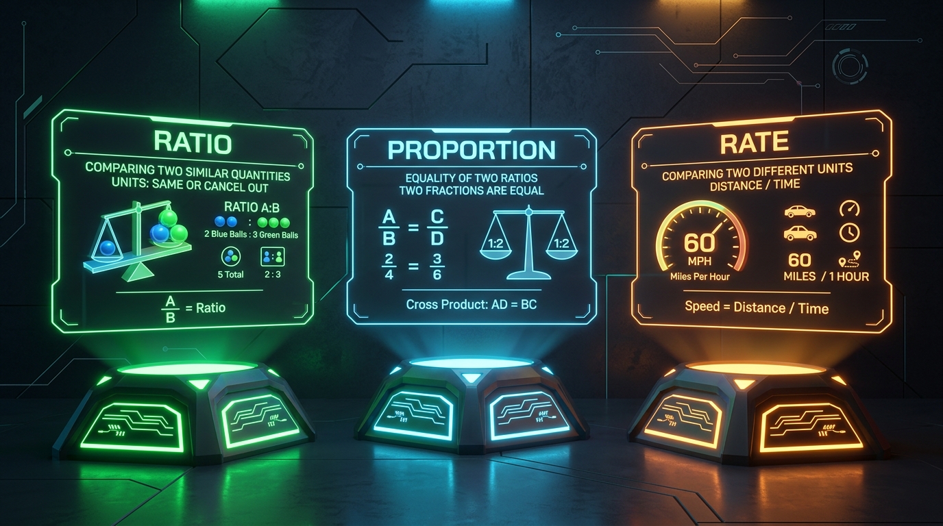 Ratio vs. Proportion vs. Rate: What's the Difference?